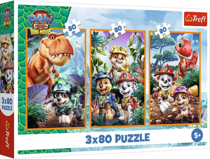 Puzzle 3 in 1 Paw Patrol: eroi dei dinosauri (3x80 pezzi)