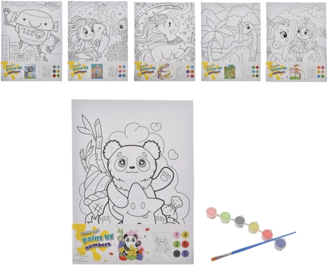 Kit creativo di pittura con i numeri 30 × 40 cm (8 pz, mix di soggetti)