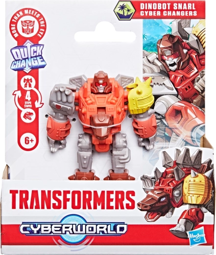 Hasbro Transformers Cyber Changers – Dinobot Snarl, trasformazione in 4 passaggi