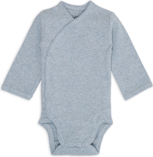 Lodger body incrociato a maniche lunghe Melange blue fogg taglia 68