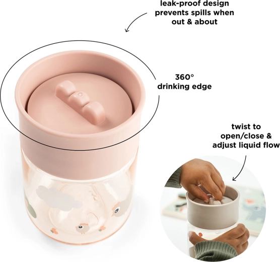 Done by Deer tazza di apprendimento 360° Tiny farm rosa