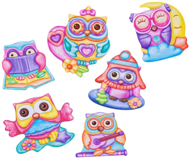6 adorabili motivi di civette in un unico stampo