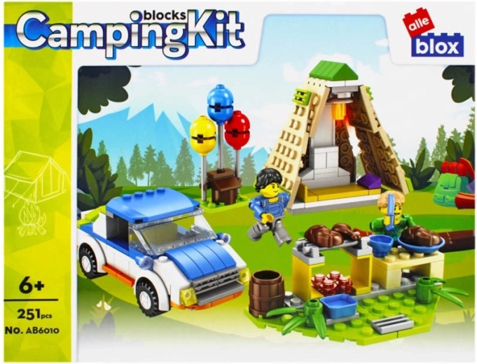 Set di costruzione campeggio con auto – 251 pezzi