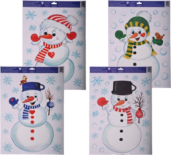 Pellicola decorativa per finestre con pupazzo di neve 35 × 50 cm (4 varianti)