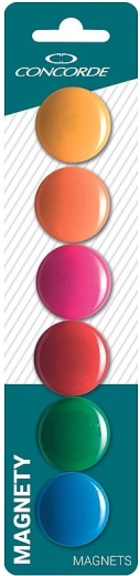 Magneti colorati CONCORDE 30 mm, set da 6 pezzi