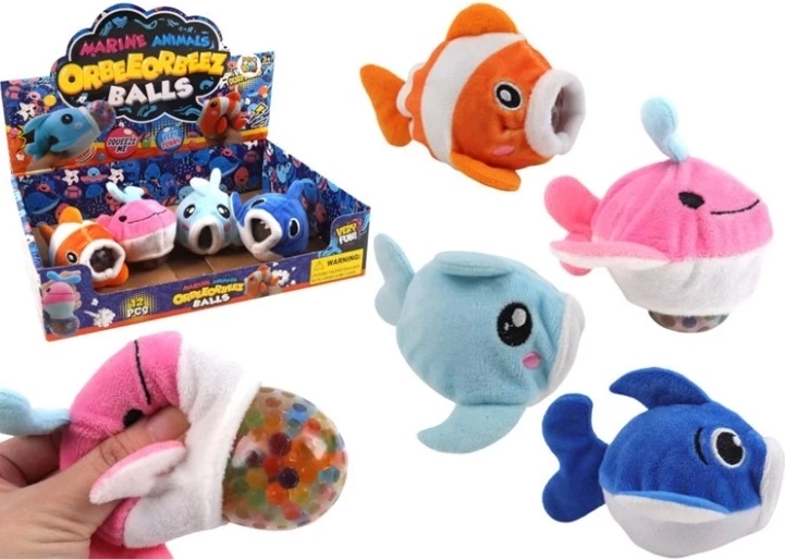 Pesciolino marino di peluche antistress con sfera in gel