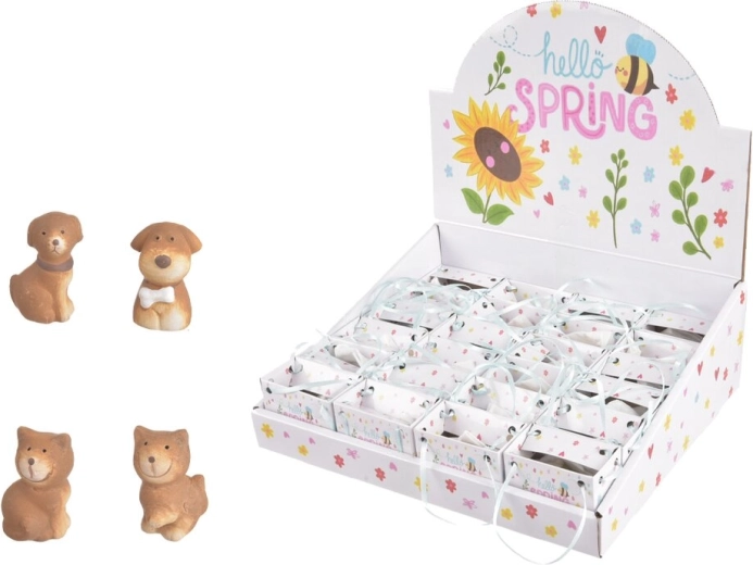 Animaletto in ceramica in sacchettino marrone 4 × 3 × 7 cm (4 varianti)