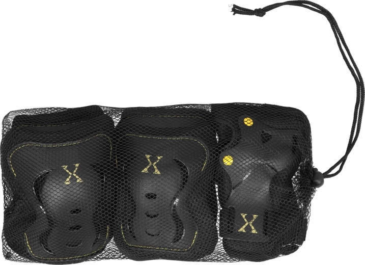 Set di protezioni per ginocchia, gomiti e polsi NILS Extreme H320, nero-giallo – XL