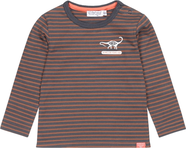 Maglietta a maniche lunghe Dirkje per bambini, blu scuro a righe, taglia 86