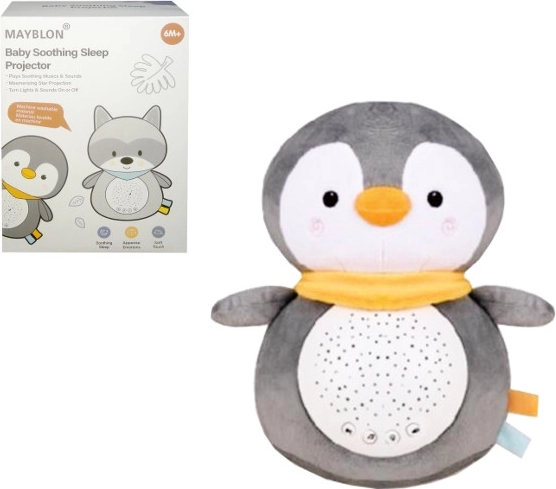 Proiettore peluche pinguino per neonati