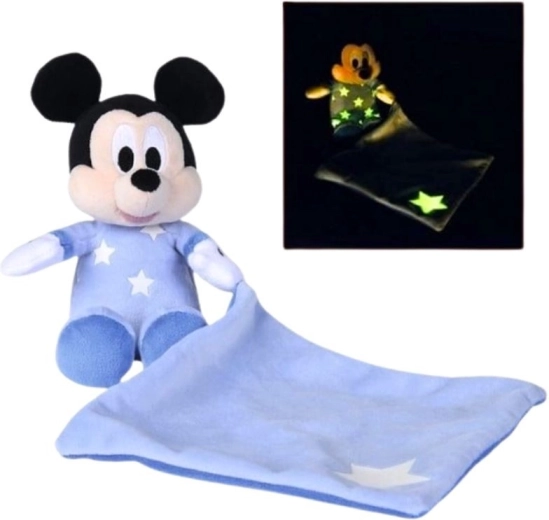 Copertina coccola in peluche Mickey Mouse che brilla al buio