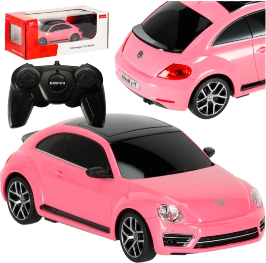 Auto da corsa radiocomandato Rastar Volkswagen Beetle rosa