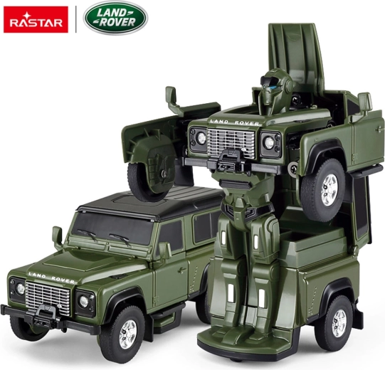 Auto in metallo e robot 2 in 1 Rastar Land Rover Defender 1:32 verde - 1 pezzo