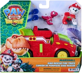 Paw Patrol: Il film dei dinosauri – Camion dei pompieri Dino Rescue di Marshall con personaggi e proiettili