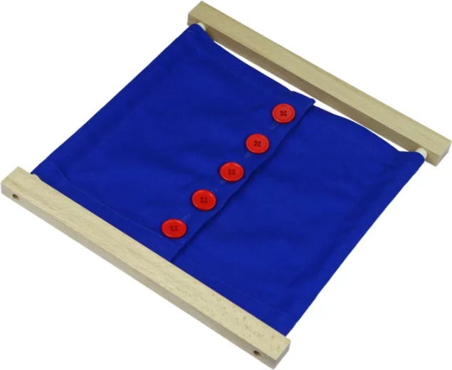 Telaio Montessori per abbottonare con bottoni grandi