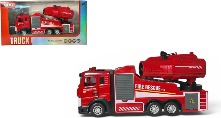 Camion dei pompieri con cannone ad acqua con luci e suoni