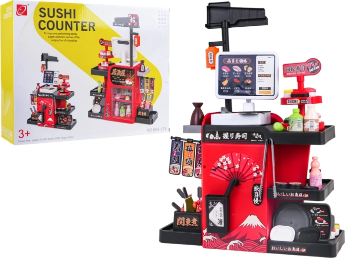 Banco sushi per bambini con cassa, 75 pezzi