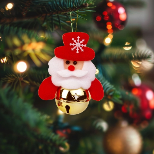 Decorazione natalizia per l'albero Babbo Natale con campanellino