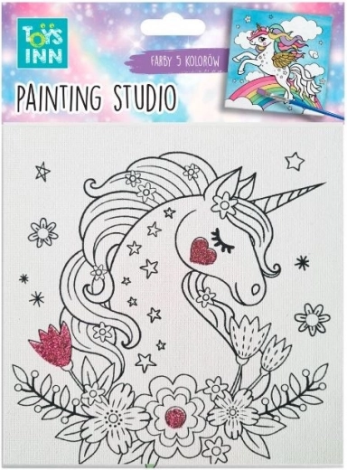 set pittura canvas unicorno fiori