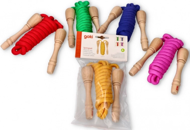 Goki corda per saltare con maniglie in legno 240 cm