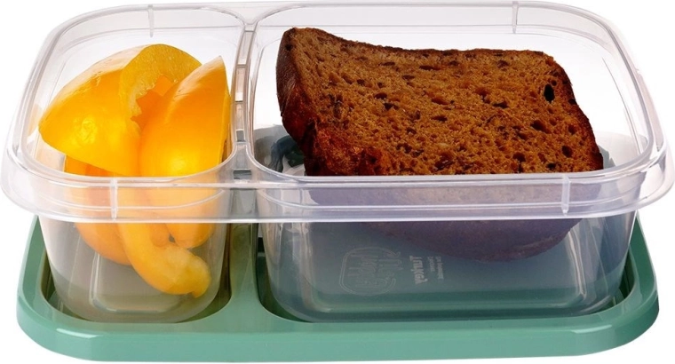 Due scomparti separati per un pranzo perfettamente organizzato