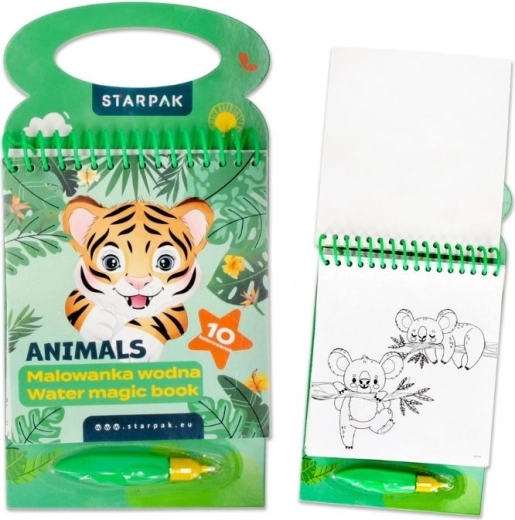 Coloring ad acqua con animaletti con pennello ad acqua