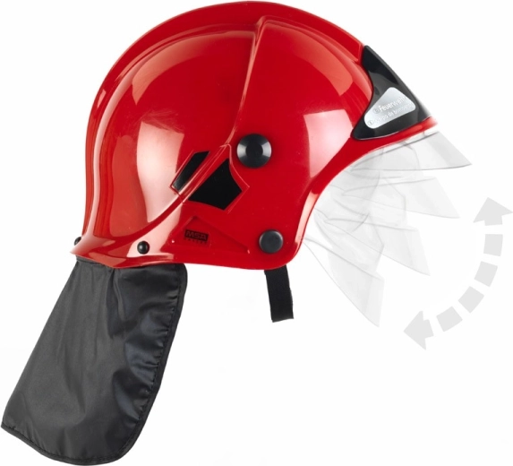 Casco da pompiere per bambini MSA con visiera ribaltabile – rosso