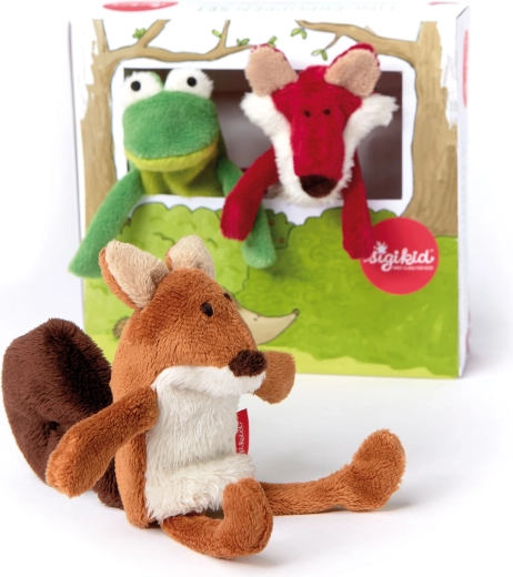 Set di burattini da dito in peluche Sigikid – scoiattolo, volpe e rana