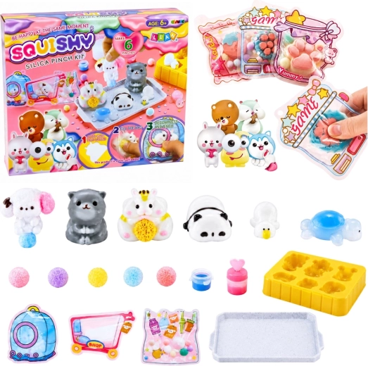 Kit creativo fai-da-te per realizzare animaletti squishy con pasta in silicone