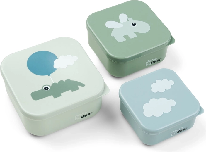 Done by Deer set di contenitori per snack Happy clouds rosa (3 pz)