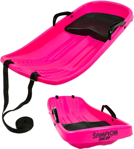 Sulov Extreme slittino per bambini Šampion rosa scuro con sedile e cinghia