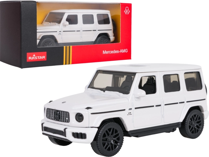 Modello in metallo Mercedes-AMG G63 RASTAR in scala 1:43, bianco