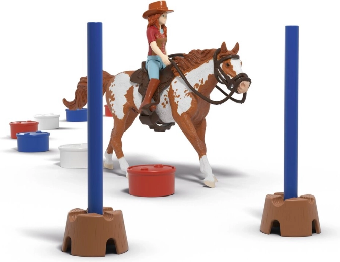 Allenamento di barrel racing e lavoro sugli ostacoli