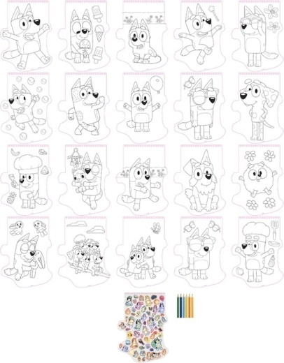 20 fogli da colorare Bluey
