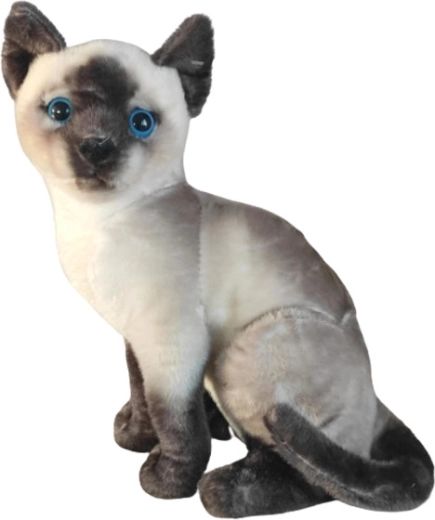 Gatto siamese di peluche seduto 30 cm