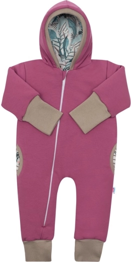Tutina primaverile imbottita con cappuccio New Baby Spring rosa-viola