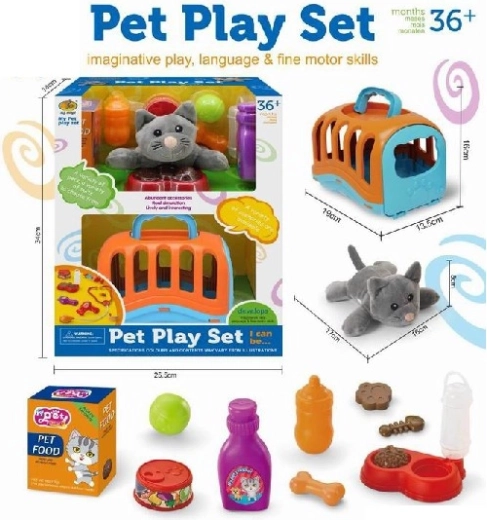 Trasportino portatile con gattino giocattolo in peluche