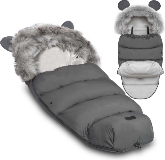 Sacco da passeggino e slitta per bambini Ricokids Elmi – Grigio scuro