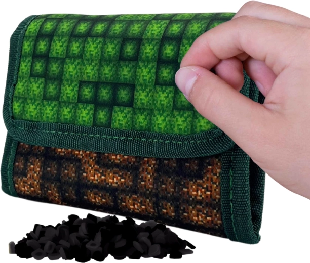 Portafoglio verde Pixie Crew Mine & craft con pixel