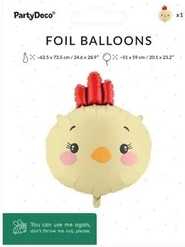 Palloncino in foil Pollo (pulcino) mix 51 × 59 cm