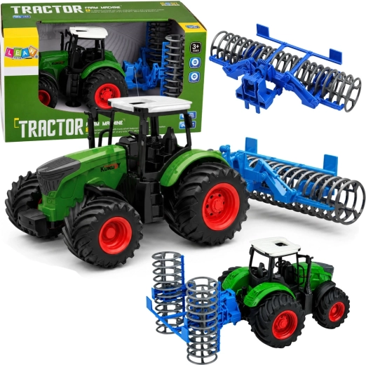 Trattore agricolo con rullo compattatore 1:24 verde