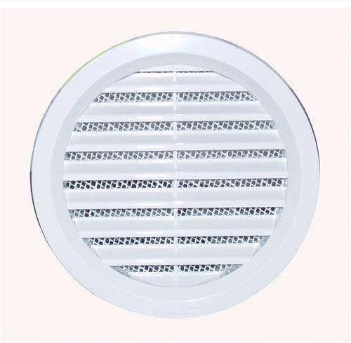 Griglia di ventilazione con rete, diametro 100 mm, bianca