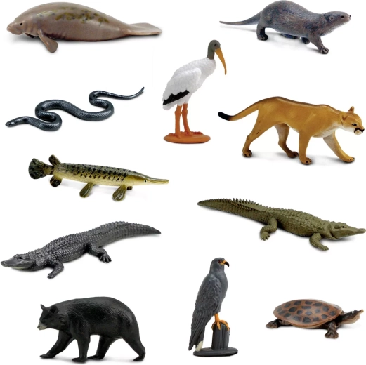 11 mini figurine di animali delle Everglades
