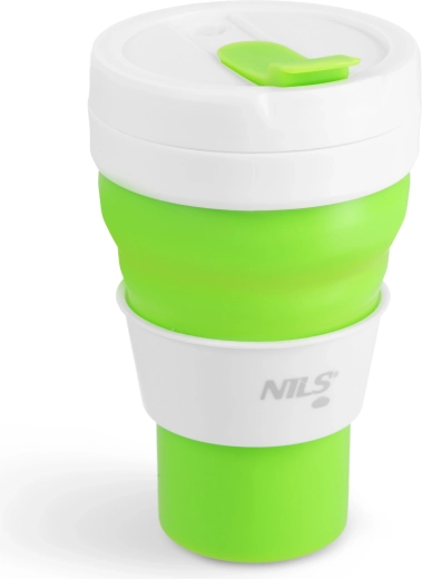 Tazza in silicone pieghevole 600 ml verde chiaro NILS Camp
