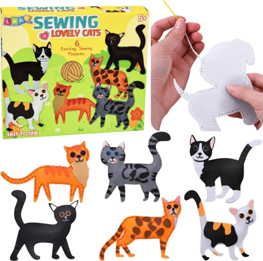 Kit creativo per cucire gattini in feltro fai da te (6 progetti)
