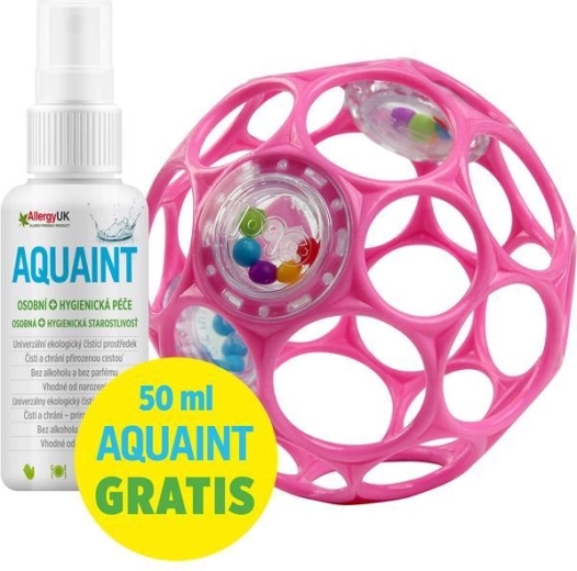 Oball pallina sonaglio 10 cm rosa scuro + acqua detergente Aquaint 50 ml