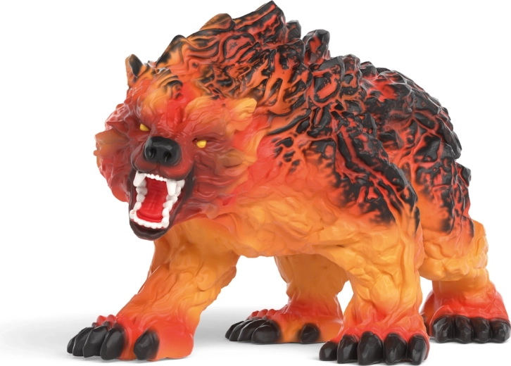 Personaggio dell’orso di lava e dettagli cristallini