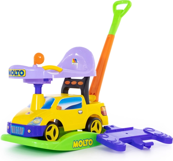 Bobby car per bambini e macchinina a dondolo con maniglia di spinta