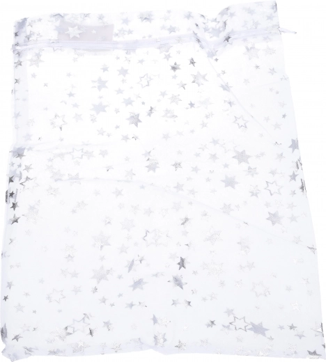 Organza trasparente con stelle scintillanti