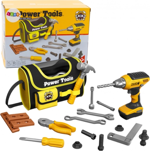 Set di attrezzi per bambini con trapano a batteria e borsa